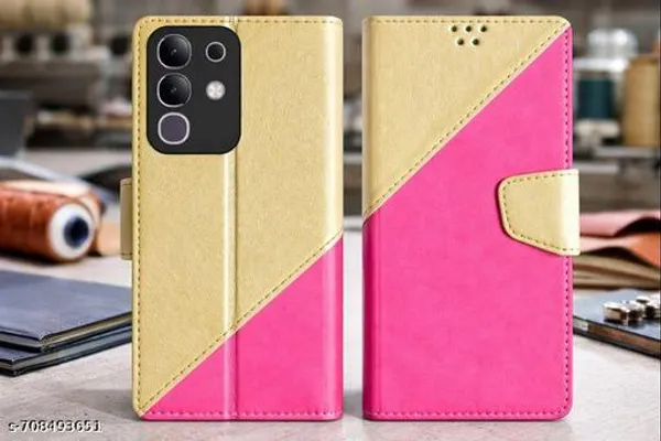 Flip_Cover_for_Vivo_T4x_5G_/_iQoo_Z10x_5G_/_Vivo_Y31_Pro_5G_Leather_Finish_|_Inside_TPU_with_Card_Pockets_|_Wallet_Stand_and_Shock_Proof_|_Complete_Protection_Flip_Case
