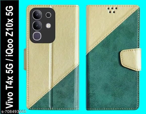 Luxury_Flip_Flip_Cover_for_Vivo_T4x_5G_/_iQoo_Z10x_5G_/_Vivo_Y31_Pro_5G_Leather_Finish_|_Inside_TPU_with_Card_Pockets_|_Wallet_Stand_and_Shock_Proof_|_Complete_Protection_Flip_Case