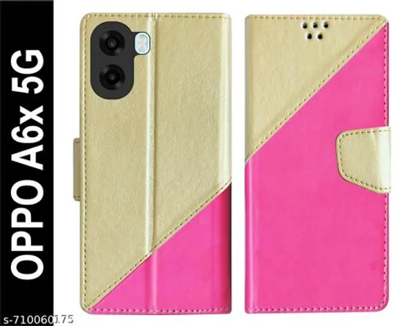 Luxury_Flip_Oppo_a6x_Flip_Case_Soft_Craft_Leather_Finish_Inside_Tpu_With_Card_Pockets_Wallet_Stand_Magnetic_Closing_Complete_Protection_Flip_Cover_-_Grey