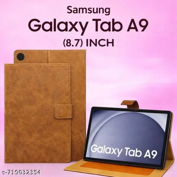 Flip_Cover_Folio_Cover_for_Samsung_Galaxy_Tab_A9_8.7_Inch_SM-X110/X115_(PU_Matte_Leather_|_Multi-Angle_Smart_Stand_|_Card_Storage_Slots_|_Silicone_Back_Pouch)