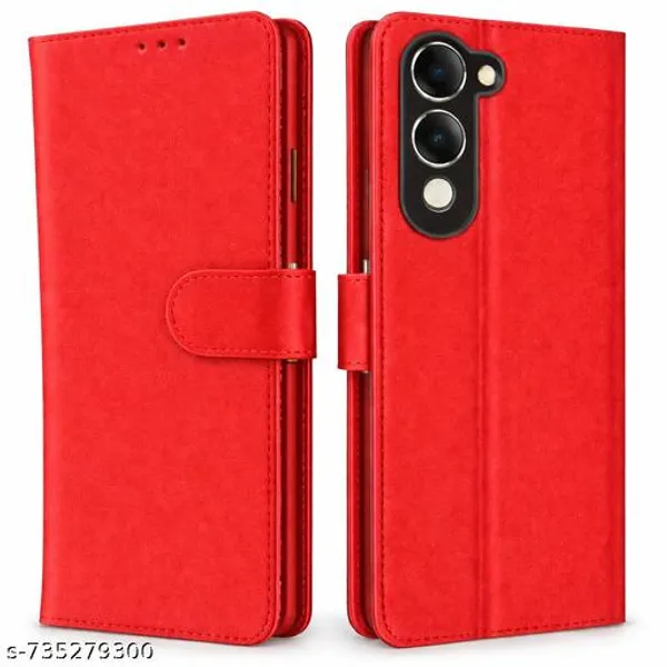 Compatible_For_Vivo_T4_Lite_5G_Iqoo_Z10_Lite_5G_Vivo_Y19_5G_Vivo_Y19E_Flip_Cover_Leather_Finish_Inside_Tpu_With_Card_Pockets_Wallet_Stand_Complete_Protection_Flip_Case_-_Black