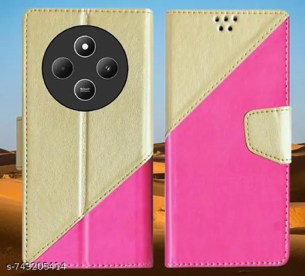 Leather_Finish_Protection_Flip_Case_Cover_For_Redmi_A4_Magnetic_Closure_Stand_Feature_Card_Slots_Leather_Finish_Light_Weight_Design_-_Black