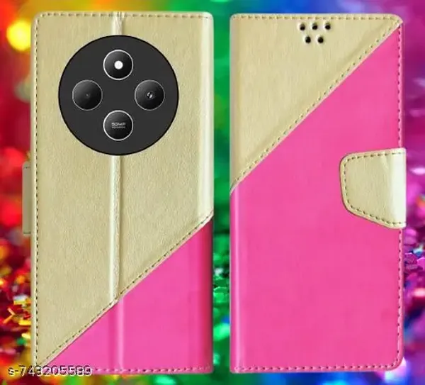 Luxury_Flip_Compatible_For_Mi_Redmi_A4_/Mi_14C_/Poco_C75_Flip_Cover_Leather_Finish_Inside_Tpu_With_Card_Pockets_Wallet_Stand_Complete_Protection_Flip_Case_-_Grey