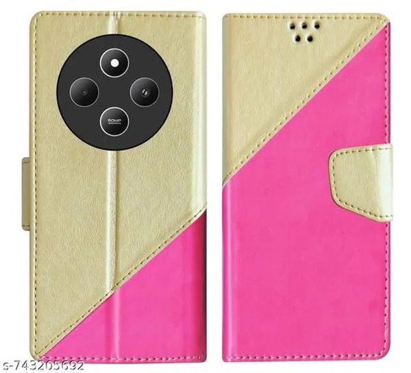 Compatible_for_Poco_M7_5G_/_Redmi_14C_5G_/_Redmi_A4_5G_/_Poco_C75_5G_Luxury_Handmade_Leather_Magnetic_Flip_Folio_Case_|_Card_Holder_&_Kickstand_|_Slim_Protective_Cover_|_Unisex