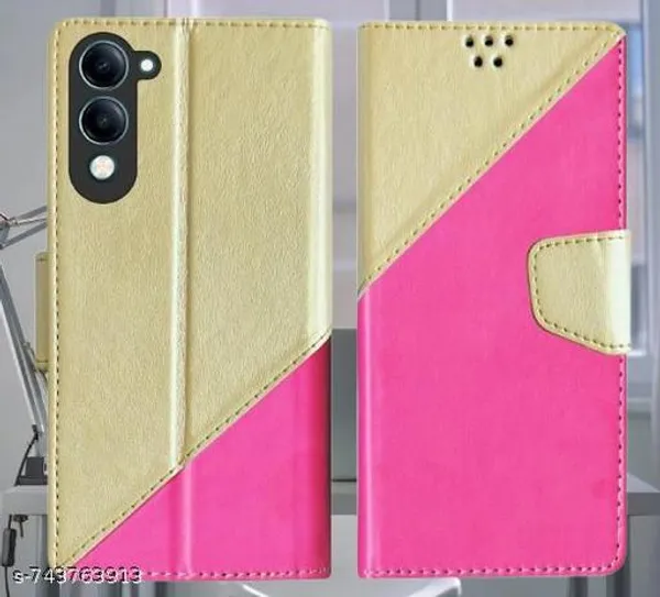 Cover_for_iQoo_Z10_lite_5G/Vivo_T4_lite_5G/Y19_5G/Y19e/Y04_4G/Y29s_5G,_Leather_Finish,_Wallet_Style,_Card_Pockets,_Flip_Case