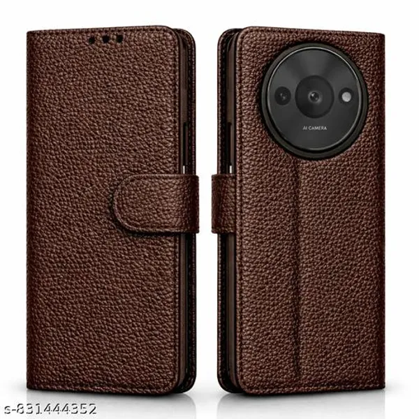 Flip_Cover_for_Redmi_A3_(2024)_/_Redmi_A3x_/_Poco_C61_Leather_Finish_|_Inside_TPU_with_Card_Pockets_|_Wallet_Stand_and_Shock_Proof_|_Complete_Protection_Flip_Case