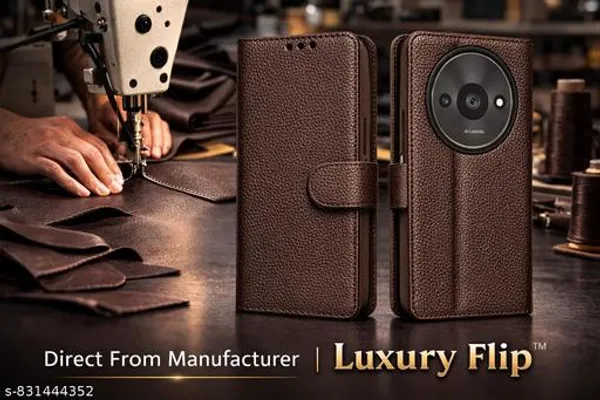 Flip_Cover_for_Redmi_A3_(2024)_/_Redmi_A3x_/_Poco_C61_Leather_Finish_|_Inside_TPU_with_Card_Pockets_|_Wallet_Stand_and_Shock_Proof_|_Complete_Protection_Flip_Case