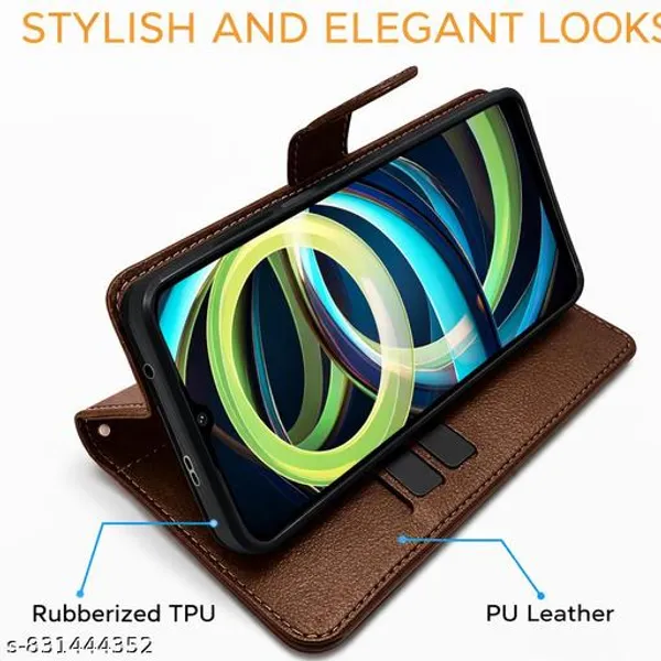 Flip_Cover_for_Redmi_A3_(2024)_/_Redmi_A3x_/_Poco_C61_Leather_Finish_|_Inside_TPU_with_Card_Pockets_|_Wallet_Stand_and_Shock_Proof_|_Complete_Protection_Flip_Case