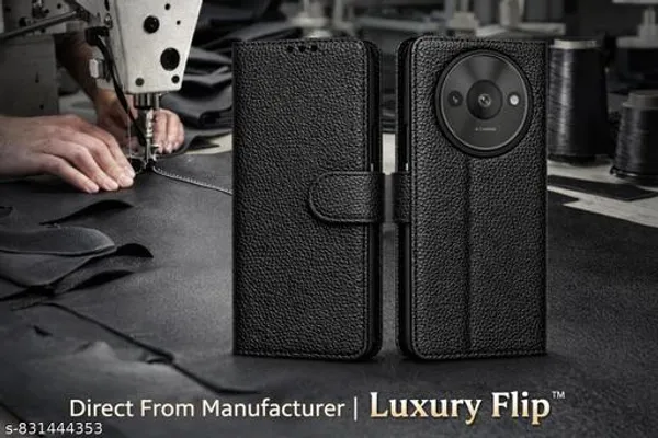 Flip_Cover_for_Redmi_A3_(2024)_/_Redmi_A3x_/_Poco_C61_Leather_Finish_|_Inside_TPU_with_Card_Pockets_|_Wallet_Stand_and_Shock_Proof_|_Complete_Protection_Flip_Case