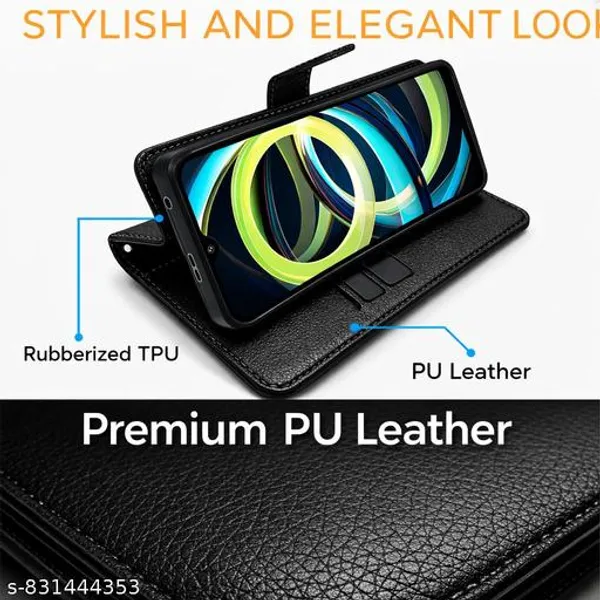 Flip_Cover_for_Redmi_A3_(2024)_/_Redmi_A3x_/_Poco_C61_Leather_Finish_|_Inside_TPU_with_Card_Pockets_|_Wallet_Stand_and_Shock_Proof_|_Complete_Protection_Flip_Case