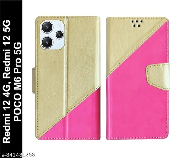 Mi_Redmi_12_5G_/_Poco_M6_Pro_5G_Flip_Cover_|_Strong_Magnetic_Closure_|_PU_Leather_Finish_|_Wallet_Style_&_Stand_|_Magnetic_Flip_Case_for_Mi_Redmi_12_5G_/_Poco_M6_Pro_5G