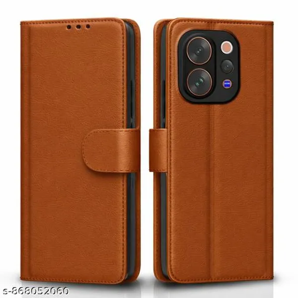 Luxury_Flip_Compatible_For_Vivo_V70_5G_Vivo_V70_Elite_5G_Flip_Cover_Leather_Finish_Inside_Tpu_With_Card_Pockets_Wallet_Stand_Complete_Protection_Flip_Case_-_Grey