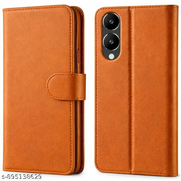 Compatible_For_Vivo_Y17s/_Vivo_Y28_5G_Flip_Cover_Leather_Finish_Inside_Tpu_With_Card_Pockets_Wallet_Stand_Complete_Protection_Flip_Case_-_Red