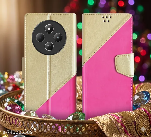 Luxury_Flip_Compatible_For_Mi_Redmi_A4_/Mi_14C_/Poco_C75_Flip_Cover_Leather_Finish_Inside_Tpu_With_Card_Pockets_Wallet_Stand_Complete_Protection_Flip_Case_-_Grey