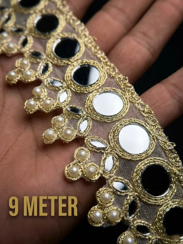 Gold-Toned_Decorative_Lace_Trim_With_Mirror_Work_And_Bead_Embellishments