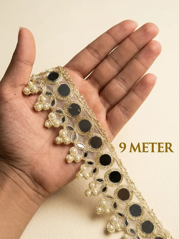 Gold-Toned_Decorative_Lace_Trim_With_Mirror_Work_And_Bead_Embellishments