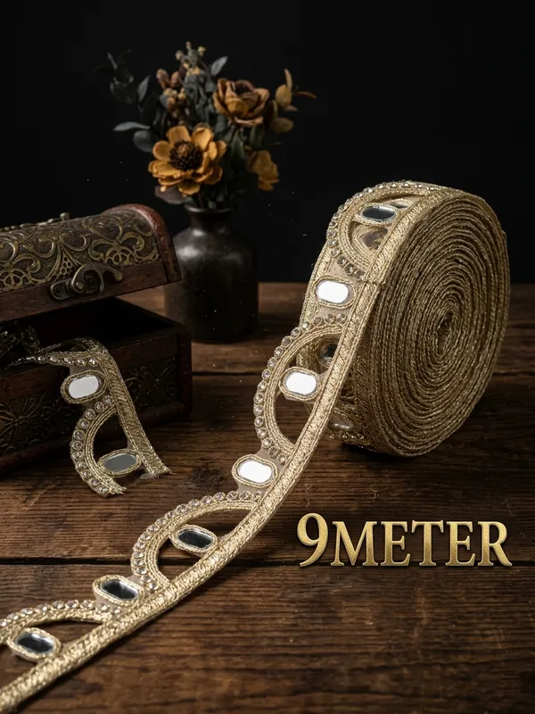 Add_a_touch_of_radiant_glamour_to_your_traditional_wear_with_this_stunning__9-meter_gold_lace_border,_featuring_a_gorgeous_design_of_shimmering_mirrors_and_sparkling_Diamonds_embellishments