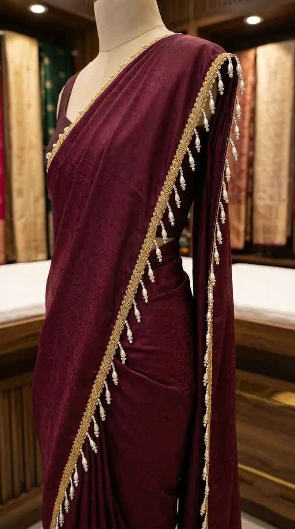 Bring_timeless_elegance_and_a_regal_touch_to_your_ethnic_wear_with_this_Gold_Teardrop_Pearl_Fringe_Lace_Trim_(8_Meters)