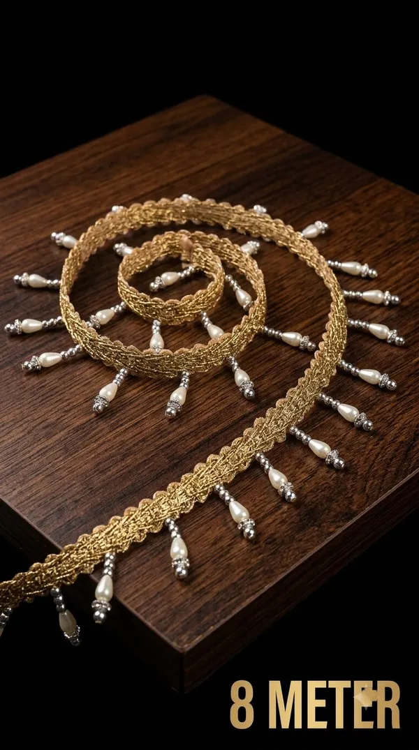 Bring_timeless_elegance_and_a_regal_touch_to_your_ethnic_wear_with_this_Gold_Teardrop_Pearl_Fringe_Lace_Trim_(8_Meters)