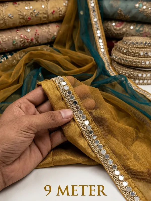Dazzle_with_traditional_elegance_using_this_stunning_9-meter_gold_zari_lace,_intricately_embellished_with_shimmering_mirror-work_trim._Designed_to_catch_the_light_from_every_angle,_this_versatile_9-meter_border_adds_an_instant_touch_of_festive_glamour_and_royal_flair_to_your_sarees,_lehengas,_kurtis,_and_creative_craft_projects.