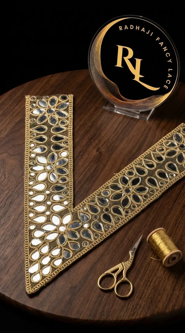 Designer_Gold_Floral_Mirror_Work_V-Neck_Patch_for_Suit,_Kurti,_and_Blouse_Embellishment