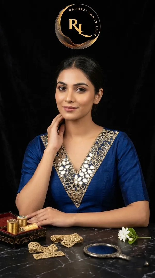 Designer_Gold_Floral_Mirror_Work_V-Neck_Patch_for_Suit,_Kurti,_and_Blouse_Embellishment