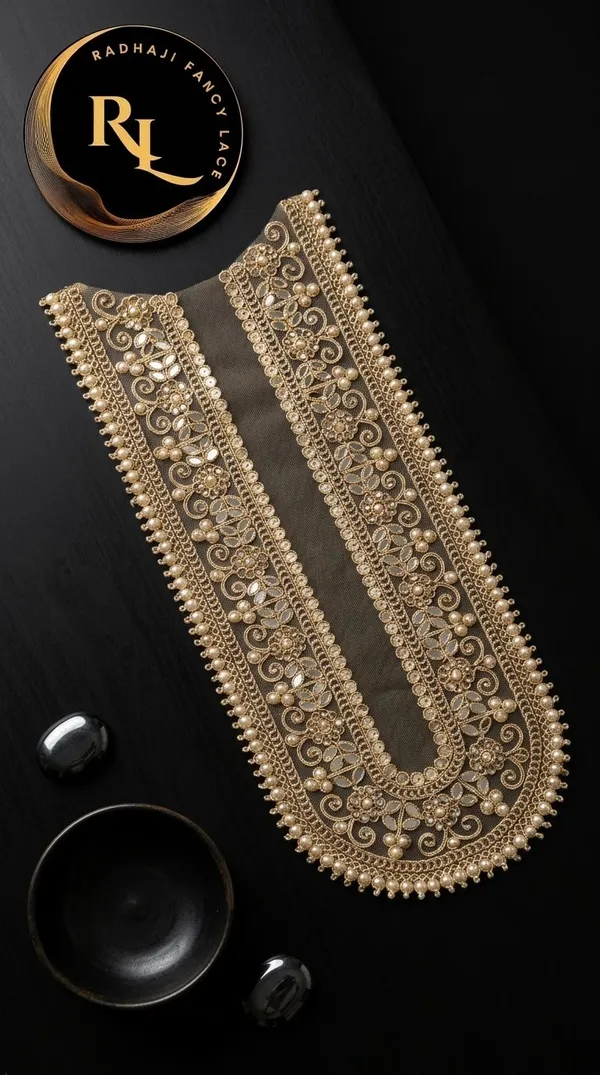 Designer_Gold_Zari_Embroidery_and_Pearl_Neck_Patch_with_Mirror_Work_for_Suit,_Kurti,_and_Blouse