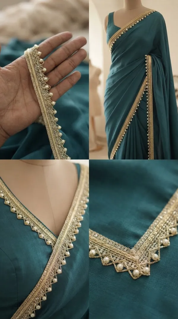 Enhance_your_ethnic_wear_and_designer_collections_with_this_exquisite_Metallic_Gold_and_Pearl_Beaded_Lace_Trim._Beautifully_crafted_with_a_structured,_shimmering_gold_woven_header_and_detailed_geometric_lattice_work,_this_designer_border_is_finished_with_a_charming_row_of_dangling_white_pearl_drops_for_an_opulent_touch.