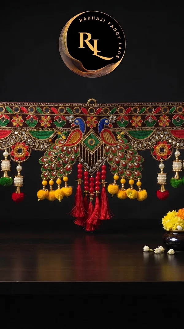 Festive_Door_Toran_/_Bandhanwar_with_Royal_Peacock_Motifs,_Mirror_Work,_and_Colorful_Hanging_Tassels