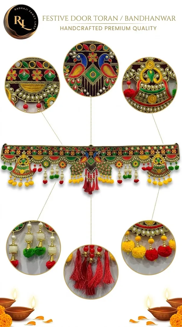 Festive_Door_Toran_/_Bandhanwar_with_Royal_Peacock_Motifs,_Mirror_Work,_and_Colorful_Hanging_Tassels