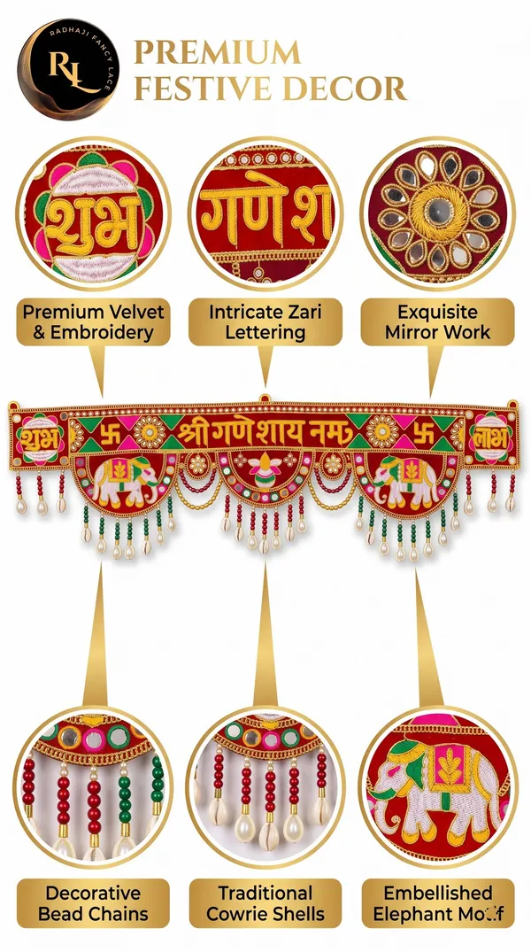 Festive_Velvet_Door_Toran_/_Bandhanwar_with_"Shri_Ganeshay_Namah",_Elephant_Motifs,_and_Cowrie_Shell_Hangings_(36x9_Inch)