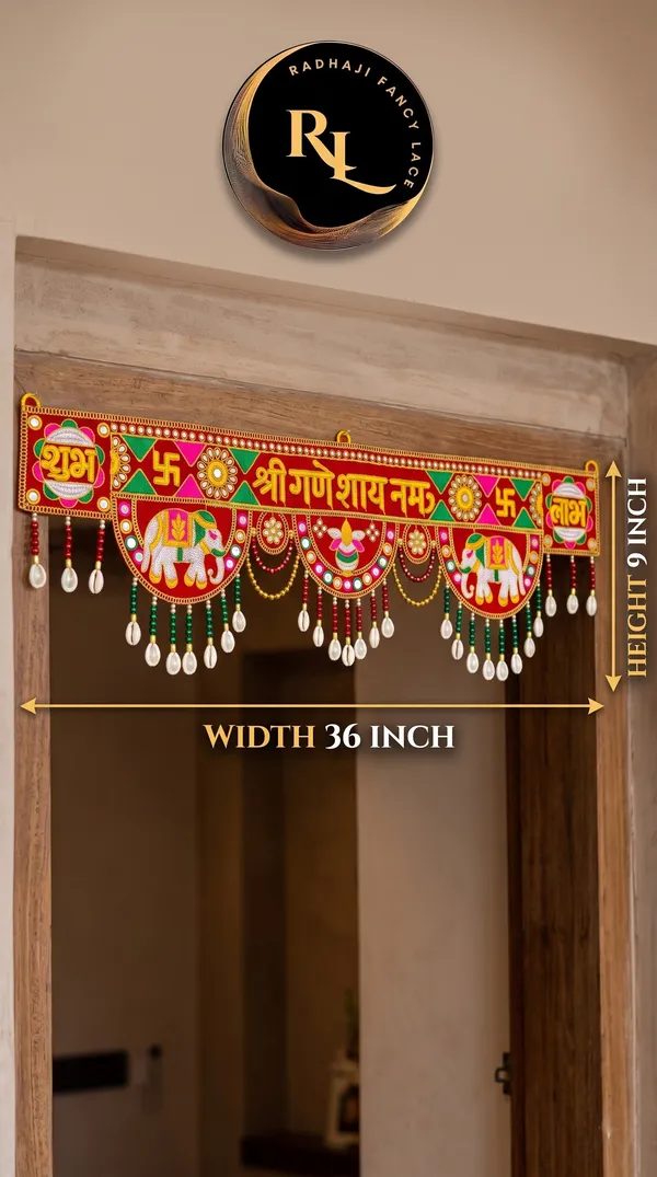 Festive_Velvet_Door_Toran_/_Bandhanwar_with_"Shri_Ganeshay_Namah",_Elephant_Motifs,_and_Cowrie_Shell_Hangings_(36x9_Inch)