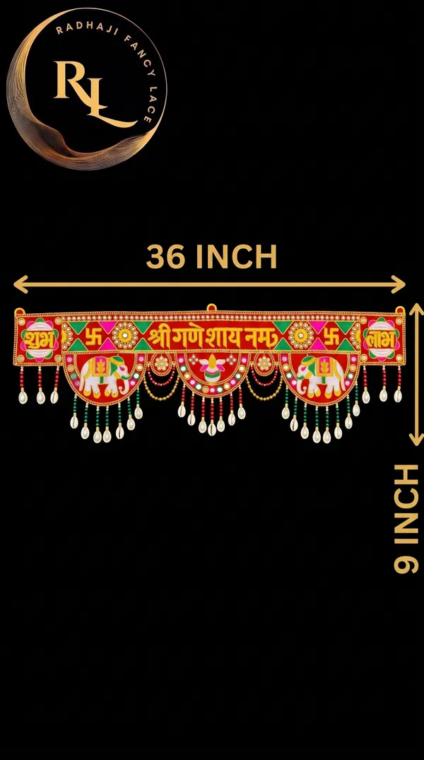 Festive_Velvet_Door_Toran_/_Bandhanwar_with_"Shri_Ganeshay_Namah",_Elephant_Motifs,_and_Cowrie_Shell_Hangings_(36x9_Inch)