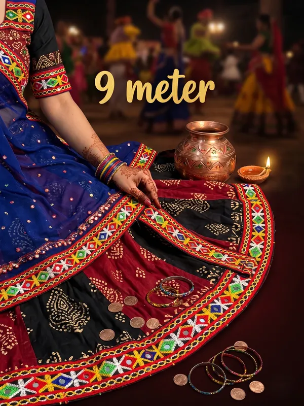 Traditional_Embroidered_Mirror_Work_Lace_Trim_-_Red_Base_With_Multicolor_Floral_Design