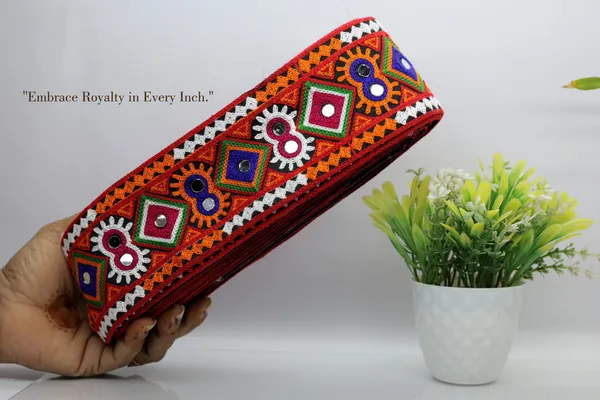 Handcrafted_Embroidered_Decorative_Lace_Trim_With_Vibrant_Ethnic_Patterns