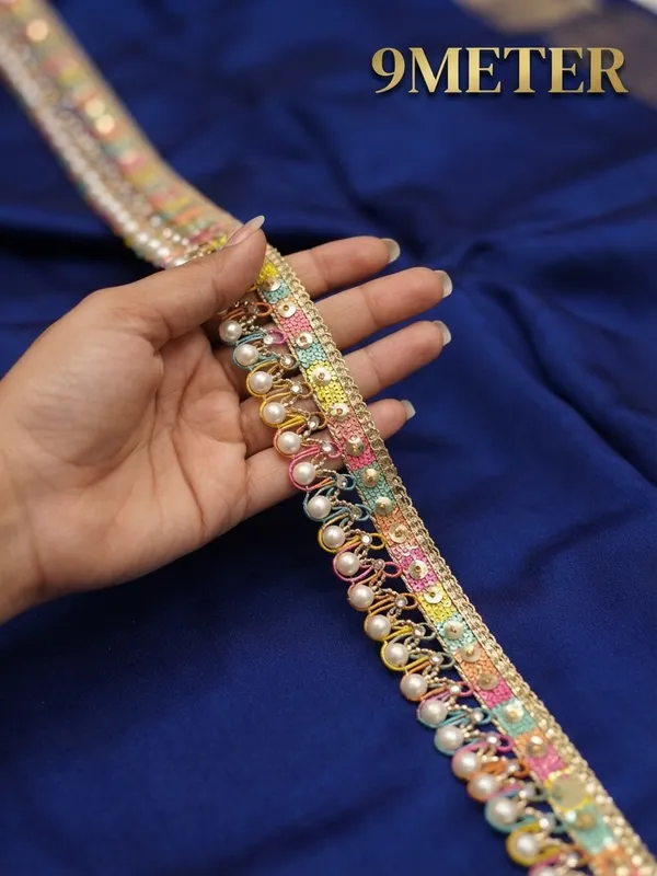 Multi-Color_Thread_&_Pearl_,_Diamond_Embellished_Ethnic_Trim_Border_(_9_Meter_)