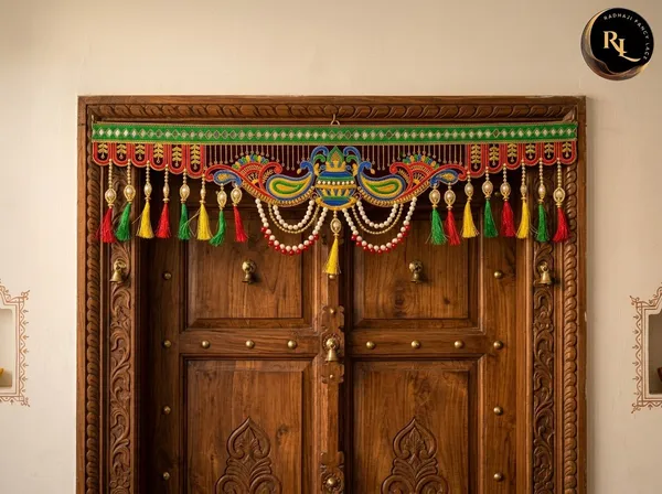 Traditional_Festive_Door_Toran_/_Bandhanwar_with_Kalash,_Royal_Peacock_Motifs,_Cascading_Pearl_Chains,_and_Multicolor_Silk_Tassels_for_Home_Decor