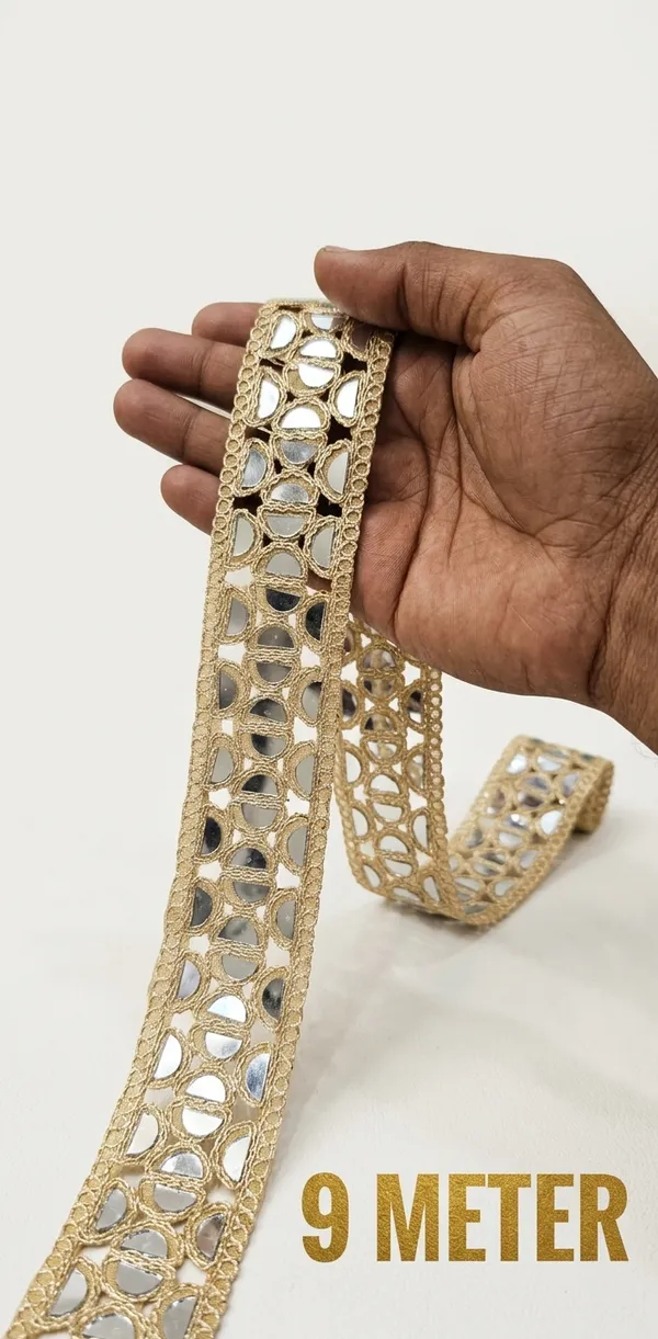 Silver-Toned_Geometric_Crystal_Trim_Lace_For_Women