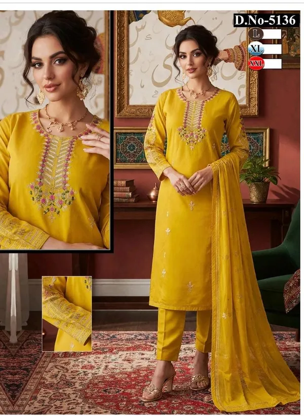 Yellow_Silk_Embroidered_Salwar_Suit_Set_For_Women