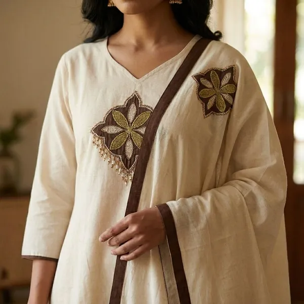 Off_White_Cotton_Embroidered_Kurta_Set_For_Women