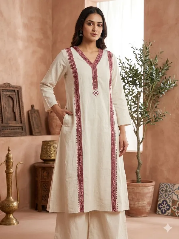 Off_White_Cotton_Straight_Kurta_For_Women