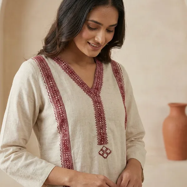 Off_White_Cotton_Straight_Kurta_For_Women