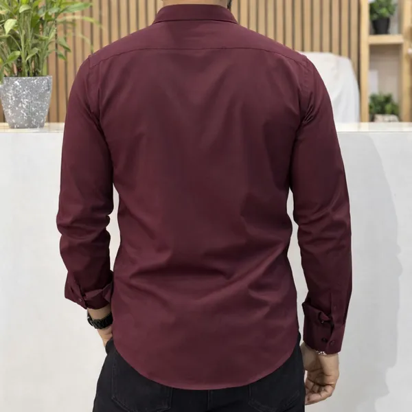 Maroon_Cotton_Blend_Full_Sleeve_Casual_Full_Sleeve_Shirt_For_Men