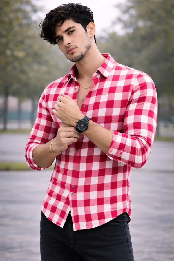 Red_Cotton_Blend_Full_Sleeve_Casual_Full_Sleeve_Shirt_For_Men