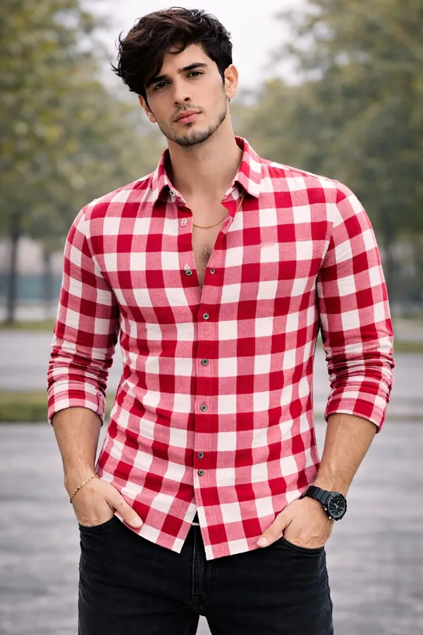 Red_Cotton_Blend_Full_Sleeve_Casual_Full_Sleeve_Shirt_For_Men