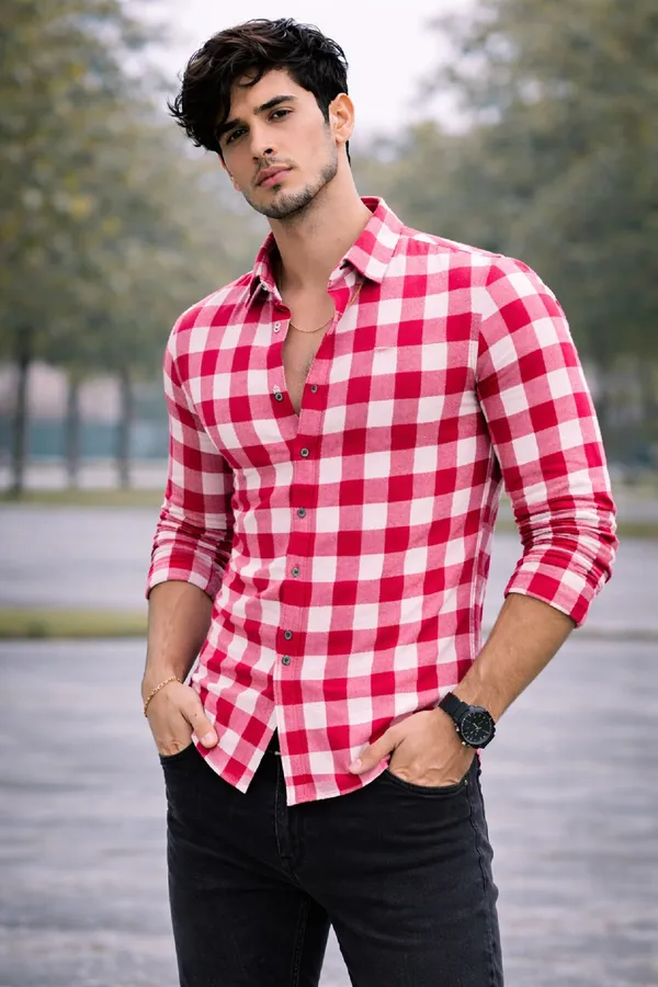 Red_Cotton_Blend_Full_Sleeve_Casual_Full_Sleeve_Shirt_For_Men