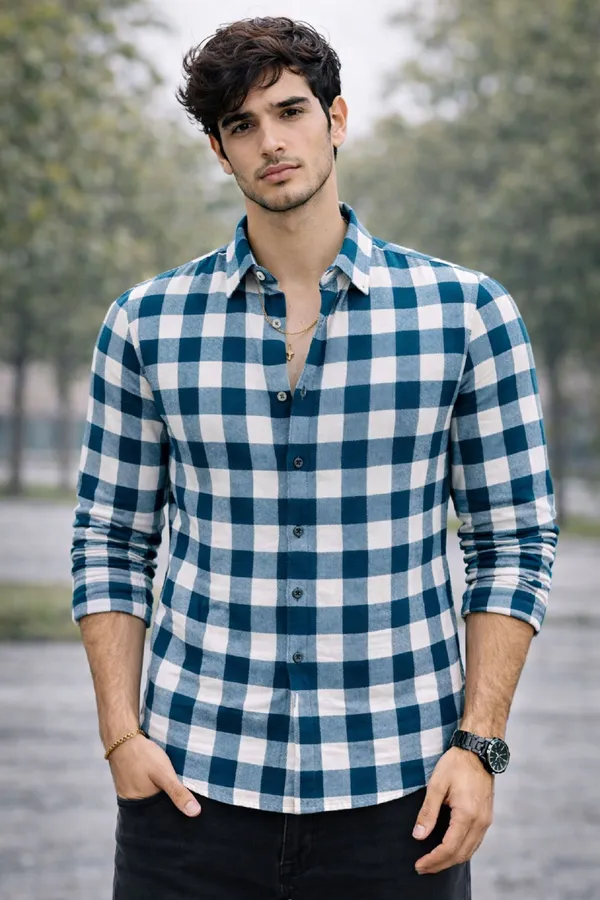 Blue_Cotton_Blend_Full_Sleeve_Casual_Full_Sleeve_Shirt_For_Men