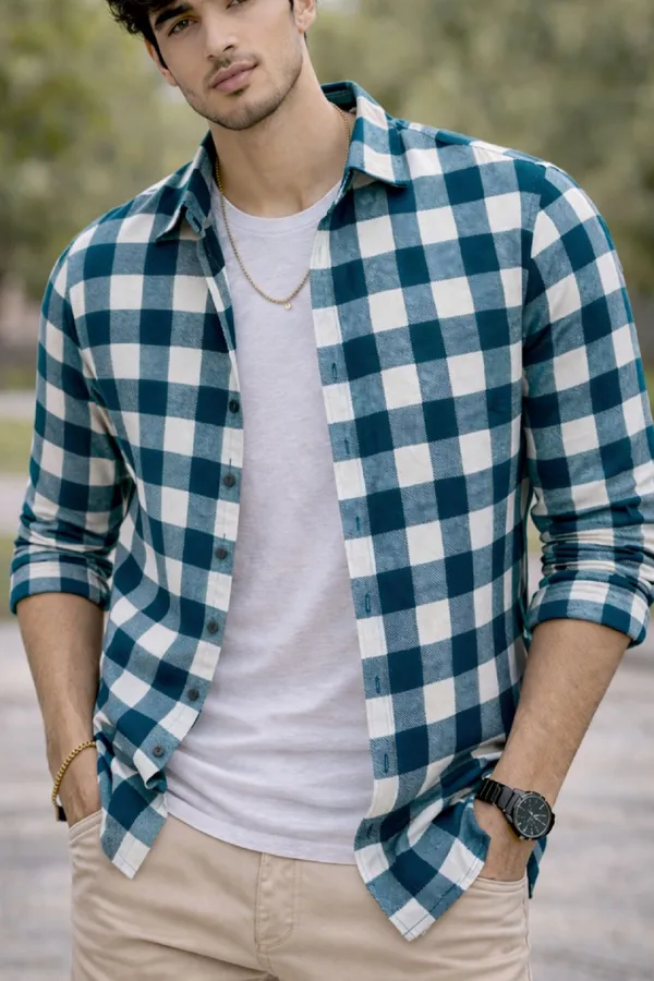 Blue_Cotton_Blend_Full_Sleeve_Casual_Full_Sleeve_Shirt_For_Men