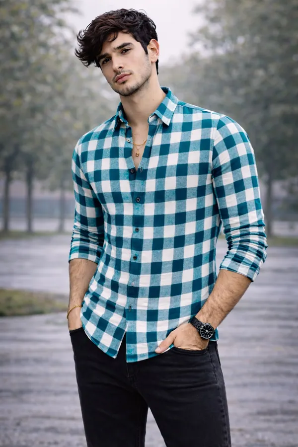 Blue_Cotton_Blend_Full_Sleeve_Casual_Full_Sleeve_Shirt_For_Men