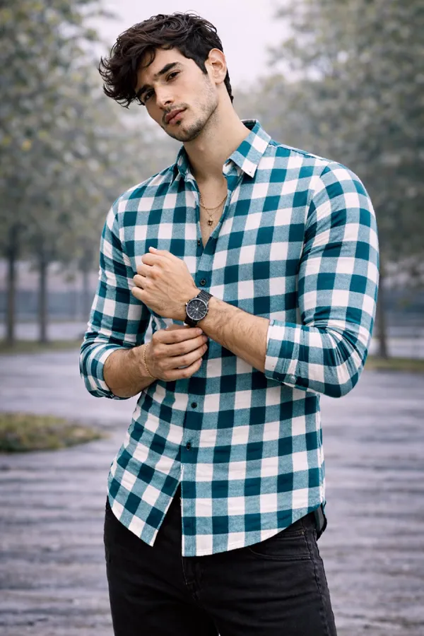 Blue_Cotton_Blend_Full_Sleeve_Casual_Full_Sleeve_Shirt_For_Men